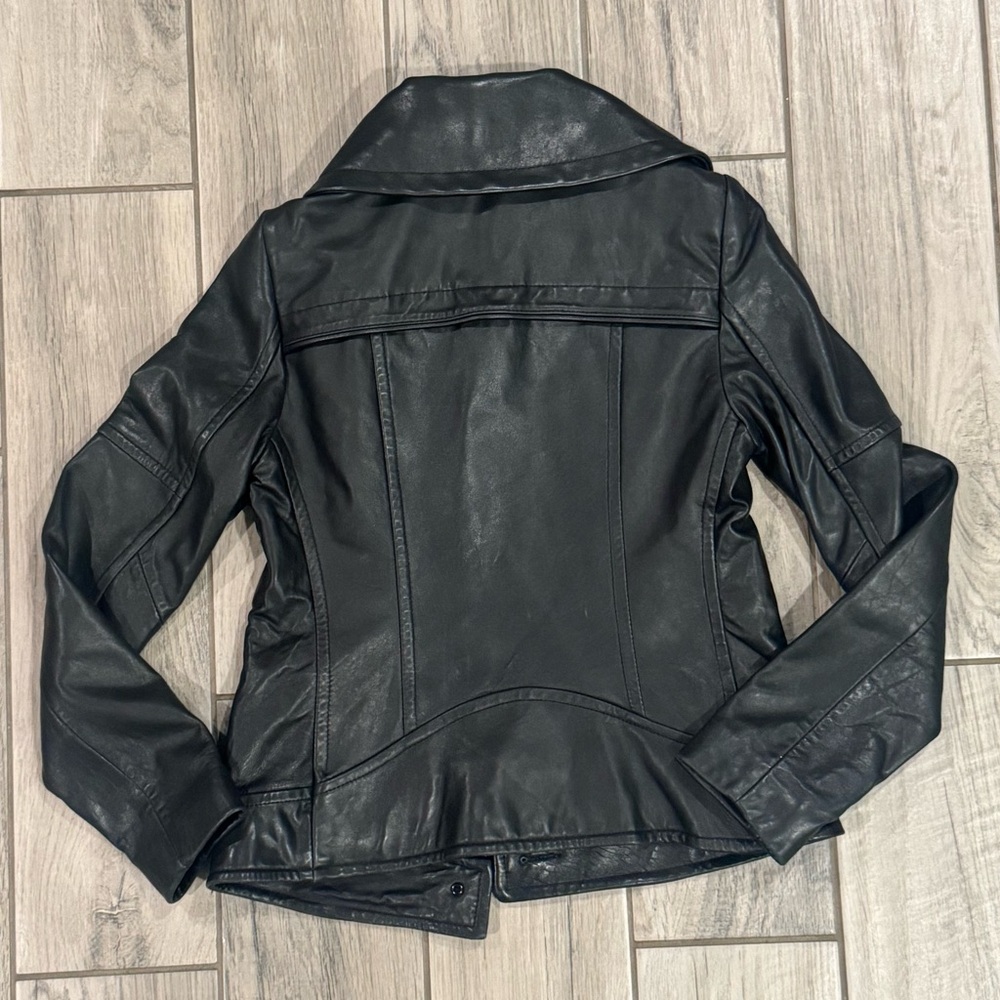 Soia & Kyo Black Leather Jacket | Petite Small - Picture 4 of 6
